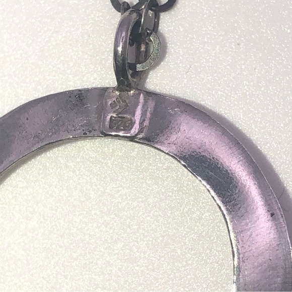 SILPADA Sterling Hammered Circles & Swirl Necklace Retired N1709 19” & 2.5” - Picture 6 of 10